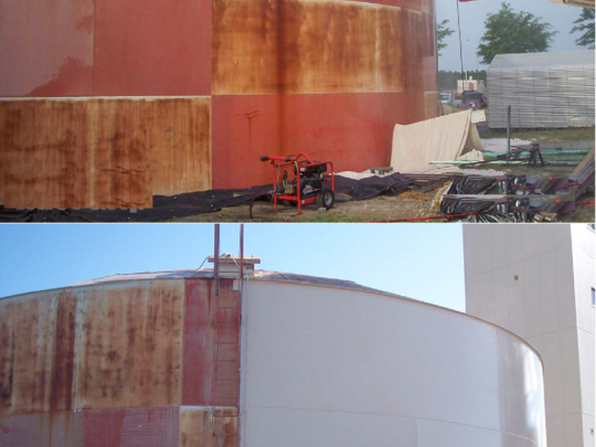 Tratamento anticorrosivo em tanques
